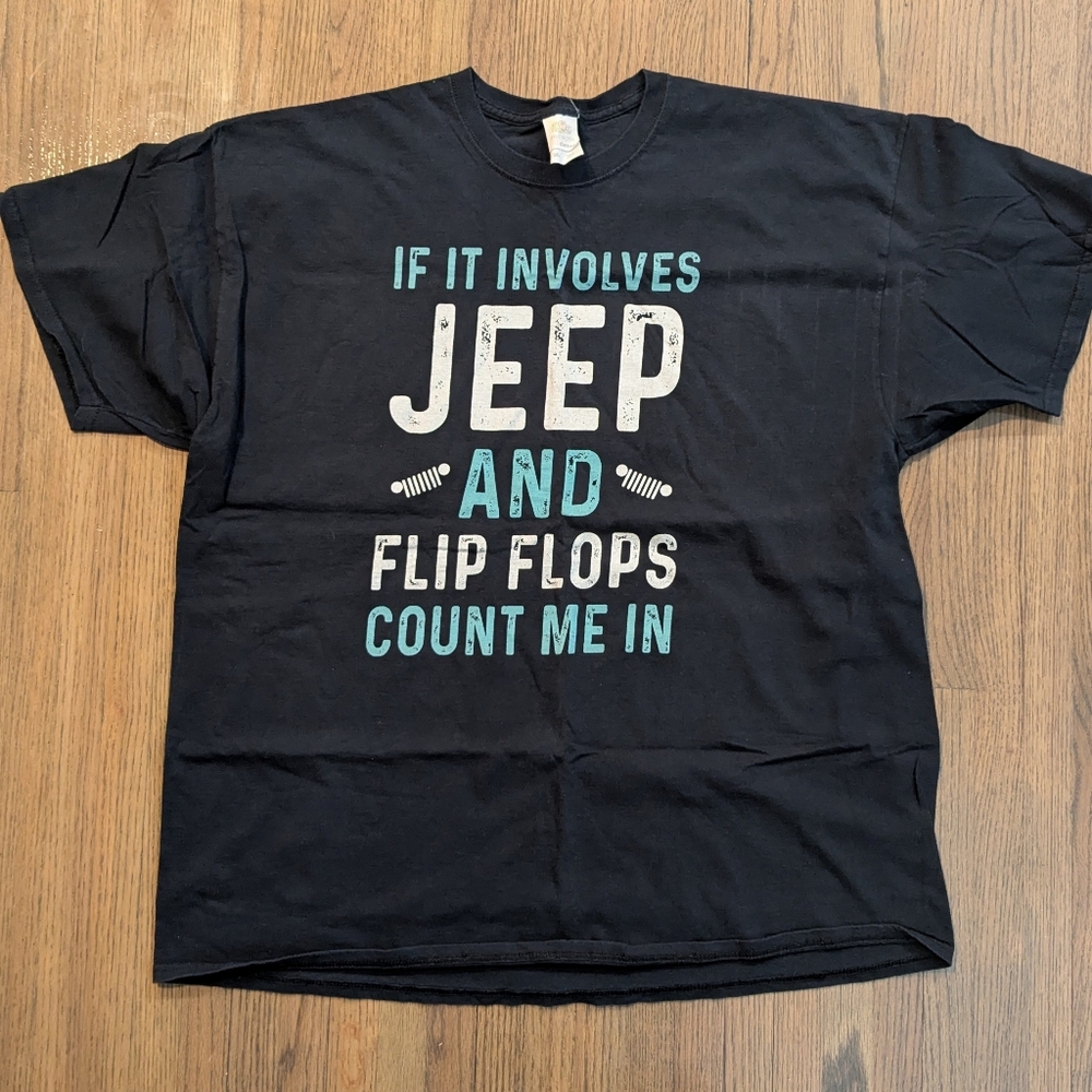 Jeep T-shirt With Graphic, 2XL, Measurements In Photos